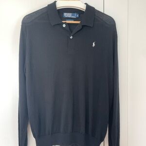 Polo by Ralph Lauren Black Polo Shirt Pure Cashmere